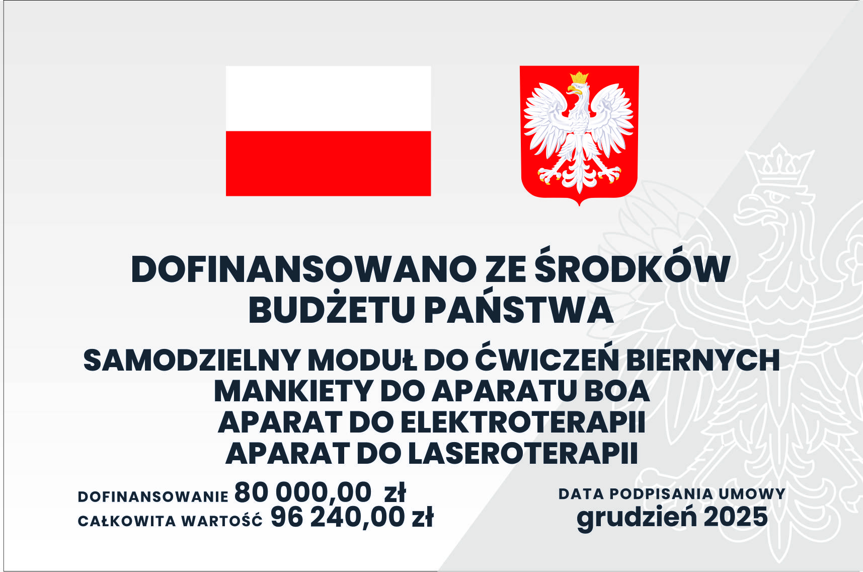 Dofinansowanie - moduł do ćwiczeń biernych, mankiety